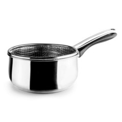 Panela Lacor de aço inoxidável de 18 cm com cesto | Adequada para todos os tipos de fogão | Capacidade de 2 litros e 9 cm de alt