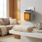 Mini aquecedor elétrico de 800 W | Aquecimento rápido e silencioso | Termostato 15-32 °C | Controle remoto | 12,5 x 11 x 14 cm