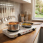 Electric Stove with 2 Burners | 2000W Electric Cooktop | Portable Stove 47.5x26x6.5cm | Camping Stove