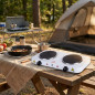 Réchaud électrique à 2 brûleurs | Plaque de cuisson électrique 2000 W | Réchaud portable 47.5x26x6.5cm | Réchaud de camping