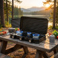 3-Burner Gas Stove with Lid | Portable Cooker | Butane and Propane Gas | Stainless Steel Body | Adjustable Heat