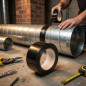Black Aluminum Adhesive Tape 25 m x 50 mm Heat Resistant 120º | For Ducts and Chimneys