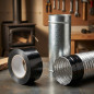 Cinta Adhesiva Aluminio Negra 25 m x 50 mm Resistente 120º | Para Conductos y Chimeneas