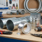 Ruban adhésif en aluminium 10 m x 50 mm résistant à la chaleur jusqu'à 120 °C | Pour conduits et cheminées