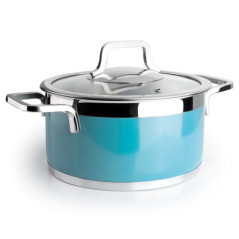 Cacerola con Tapa 20 cm Acero Inoxidable Lacor | Para Todo Tipo de Cocinas | Capacidad 3 L | Apto para Lavavajillas