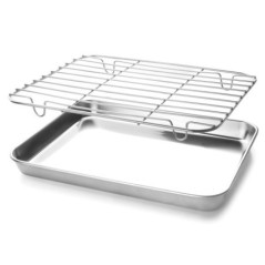 Lacor Edelstahl-Drahttabletts | 40,5 x 30,5 cm | Ofen-, kühlschrank- und gefriergeeignet | Spülmaschinenfest