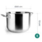 Cacerola sin Tapa 20 cm Acero Inoxidable Lacor | Para Todo Tipo de Cocinas | Capacidad 4 L | Apto para Lavavajillas
