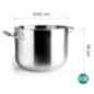 Cacerola sin Tapa 32 cm Acero Inoxidable Lacor | Para Todo Tipo de Cocinas | Capacidad 14,5 L | Apto para Lavavajillas