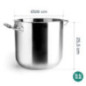 Pentola Lacor in acciaio inox da 28 cm senza coperchio | Adatta a tutti i piani cottura | Capacità 15,5 l | Altezza 25,5 cm | La