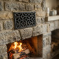 Rejilla de Ventilación de Hierro Fundido para Encastrar 24x12 cm Negra | Rejilla Decorativa para Chimeneas