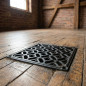 Rejilla de Ventilación Cuadrada de Hierro Fundido para Encastrar 20x20 cm Negra | Rejilla Decorativa