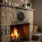 Grille de ventilation ronde en fonte pour installation encastrée 13 cm, noire | Grille décorative pour cheminée