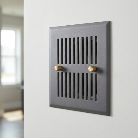 Grille de ventilation grise réglable 15 x 15 cm avec sortie Ø 120 mm | Grille d'aération réglable pour ventilation et extraction