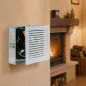 Grelha de Ventilação com Motor 17x17 cm | Grelha Exaustor Motorizada com Termostato para Lareiras e Fogões