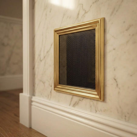 Griglia di ventilazione in metallo con pre-telaio 20x20 cm Ottone | Ventilazione e Condotti