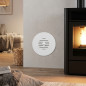 Griglia di ventilazione fissa, speciale per pellet, bianca, attacco 80 mm, regolabile 130 mm