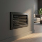 Griglia di ventilazione fissa con pre-telaio nero, lamelle e rete 30x17 cm | Condotti e aria