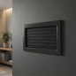 Griglia di ventilazione fissa con pre-telaio nero, lamelle e rete 30x17 cm | Condotti e aria
