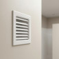 Fixed Ventilation Grille with White Pre-Frame, Slats and Mesh 17x17 cm | Ducts and Air