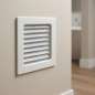 Fixed Ventilation Grille with White Pre-Frame, Slats and Mesh 17x17 cm | Ducts and Air