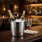 14 Liter Stainless Steel Bottle Cooler Bucket | 28cm-21cm Wine and Champagne Ice Bucket | Dishwasher Safe | 25.8cm High