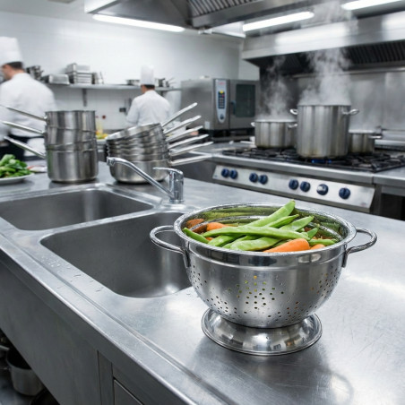 Lacor Professional Colino in acciaio inox da 30 cm | Colino da cucina industriale da 8 litri per catering | Lavabile in lavastov