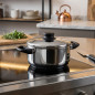 Casserole Lacor 20 cm en acier inoxydable avec couvercle | Compatible tous feux | Capacité 2 L et hauteur 10 cm | Lavable au lav