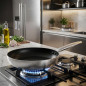 Poêle à frire en aluminium de 40 cm | Compatible avec les plaques de cuisson vitrocéramiques, électriques et à gaz | Revêtement Poêle à frire en aluminium de 40 cm | Compatible avec les plaques de cuisson vitrocéramiques, électriques et à gaz | Revêtement
