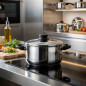Casserole Lacor 20 cm en acier inoxydable avec couvercle | Compatible tous feux | Capacité 2 L et hauteur 10 cm | Lavable au lav