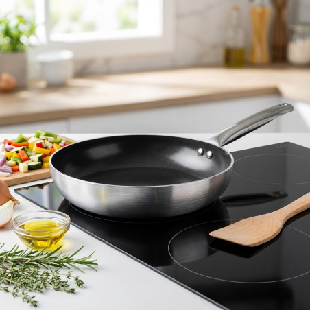 Lacor 36cm Aluminum Frying Pan | Suitable for Ceramic, Electric, and Gas Hobs | Non-Stick Coating | Ergonomic Handle