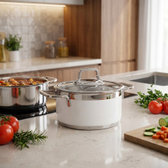 Lacor 16cm Stainless Steel Casserole with Lid | Suitable for All Stovetops | 1.5L Capacity and 8cm Height | Dishwasher Safe