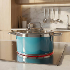 Casseruola Lacor in acciaio inox da 24 cm con coperchio | Adatta a tutti i piani cottura | Capacità 5 l | Lavabile in lavastovig