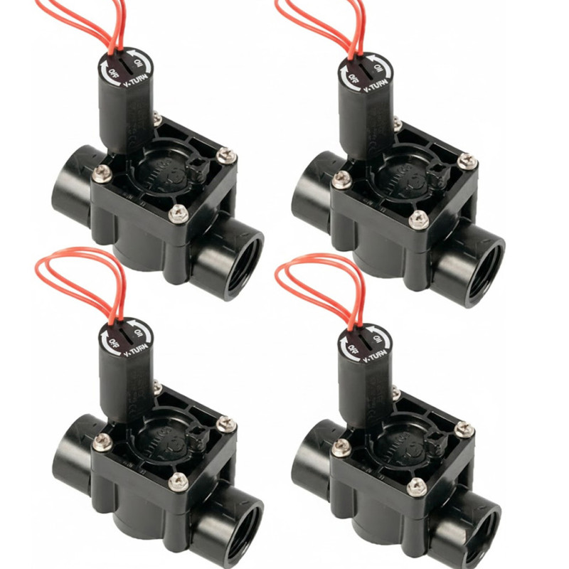 Electrovalvula de Riego 1" PGV100 Hunter | Pack 4 Electroválvula Jardin 24V | Valvula de Riego para Programador Electrico