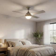 Ventilador de Techo con Luz LED Ajustable Orbegozo | Ventilador Silencioso 120cm con Mando a Distancia | Modo Invierno-Verano