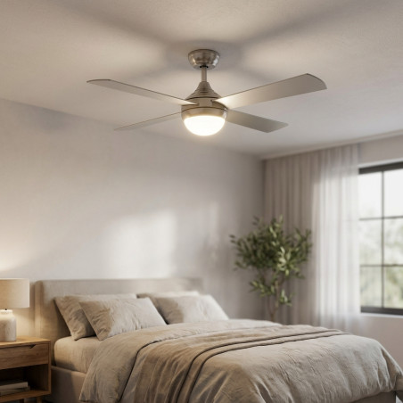 Ventilador de Techo con Luz LED Ajustable Orbegozo | Ventilador Silencioso 120cm con Mando a Distancia | Modo Invierno-Verano