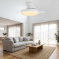 Ventilador de Techo con Luz LED Orgebozo | Mando a Distancia | Silencioso | 3 Aspas Retractiles de 105cm | Modo Invierno-Verano
