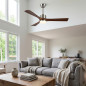 Ventilatore da soffitto Orbegozo con luce LED | Ventilatore silenzioso da 132 cm con telecomando | 3 pale in legno 40W