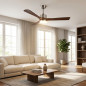Ventilatore da soffitto Orbegozo con luce LED | Ventilatore silenzioso da 132 cm con telecomando | 3 pale in legno 40W