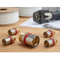 Set di 5 Raccordi maschio 3/4'' per tubo multistrato da 32 mm, uso con macchina aggraffatrice, grigio