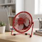 Mini Ventilador Sobremesa Silencioso | Ventilador Rojo Pequeño de Metal para Espacios Reducidos de 10 cm | Potencia 2,5W