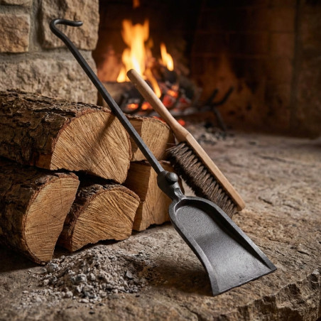Pala de Hierro Antracita 10 mm | Cepillo para Limpieza de Chimeneas y Estufas