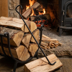 Atizador de Hierro Antracita 10 mm | Barra para Mover Leña y Carbón en Chimenea y Estufa