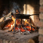 Trebede de Hierro para Chimenea 23x26 cm | Soporte para Ollas y Sartenes en Fuego y Brasas