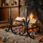 Juego de Morillos para Chimenea 35 cm | Soporte Hierro Forjado para Leña | Para sostener Troncos de Madera