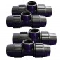 Lot de 4 Raccord plastique Té Femelle 1/2'' au centre pour tube PE 20 mm, Raccords polyéthylène DVGW/KIWA/WRAS/AENOR Lot de 4 Raccord plastique Té Femelle 1/2'' au centre pour tube PE 20 mm, Raccords polyéthylène DVGW/KIWA/WRAS/AENOR
