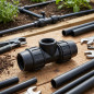 4 Stück T-Stück aus Polyethylen 25mm x 3/4'' weiblich für Polyethylenrohr 25 mm | PE-Zubehör Aenor | T-Stück für Bewässeru