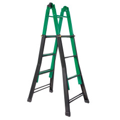 copy of Litan 7+7-step telescopic multi-position metal ladder. Maximum working height 3.7 m