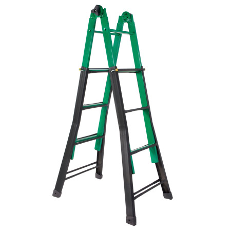 copy of Litan 7+7-step telescopic multi-position metal ladder. Maximum working height 3.7 m
