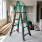 copy of Litan 7+7-step telescopic multi-position metal ladder. Maximum working height 3.7 m