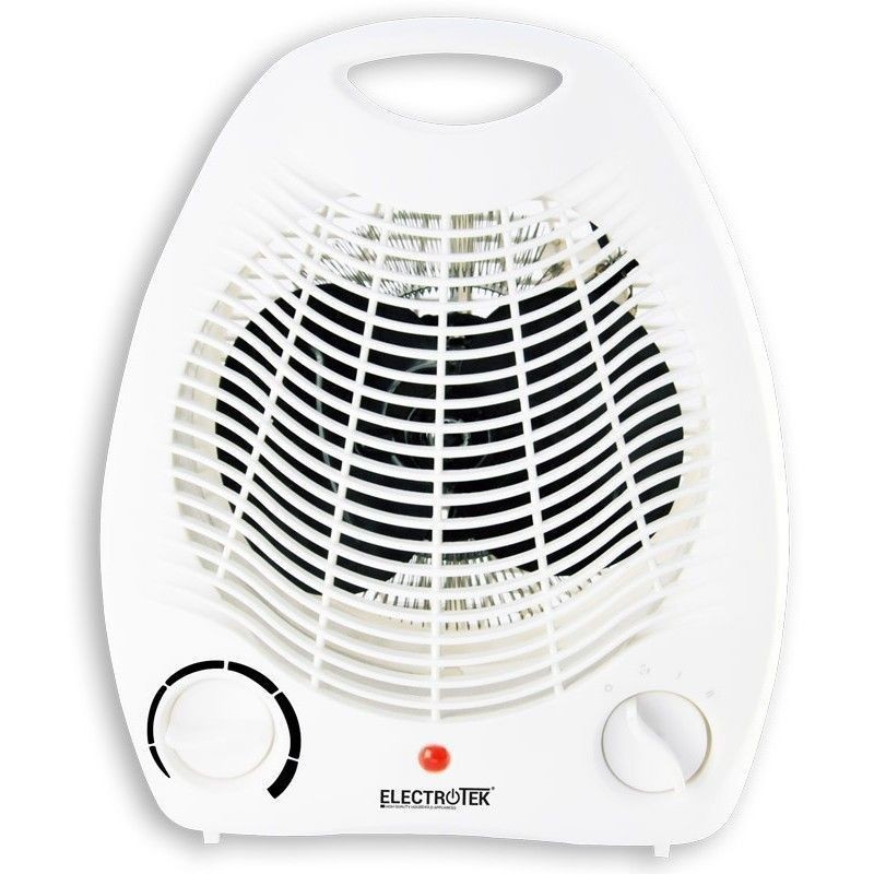 Lot de 2 Chauffage électrique avec deux niveaux de chaleur et mode de ventilation à air froid, 1000W-2000W, blanc Lot de 2 Chauffage électrique avec deux niveaux de chaleur et mode de ventilation à air froid, 1000W-2000W, blanc